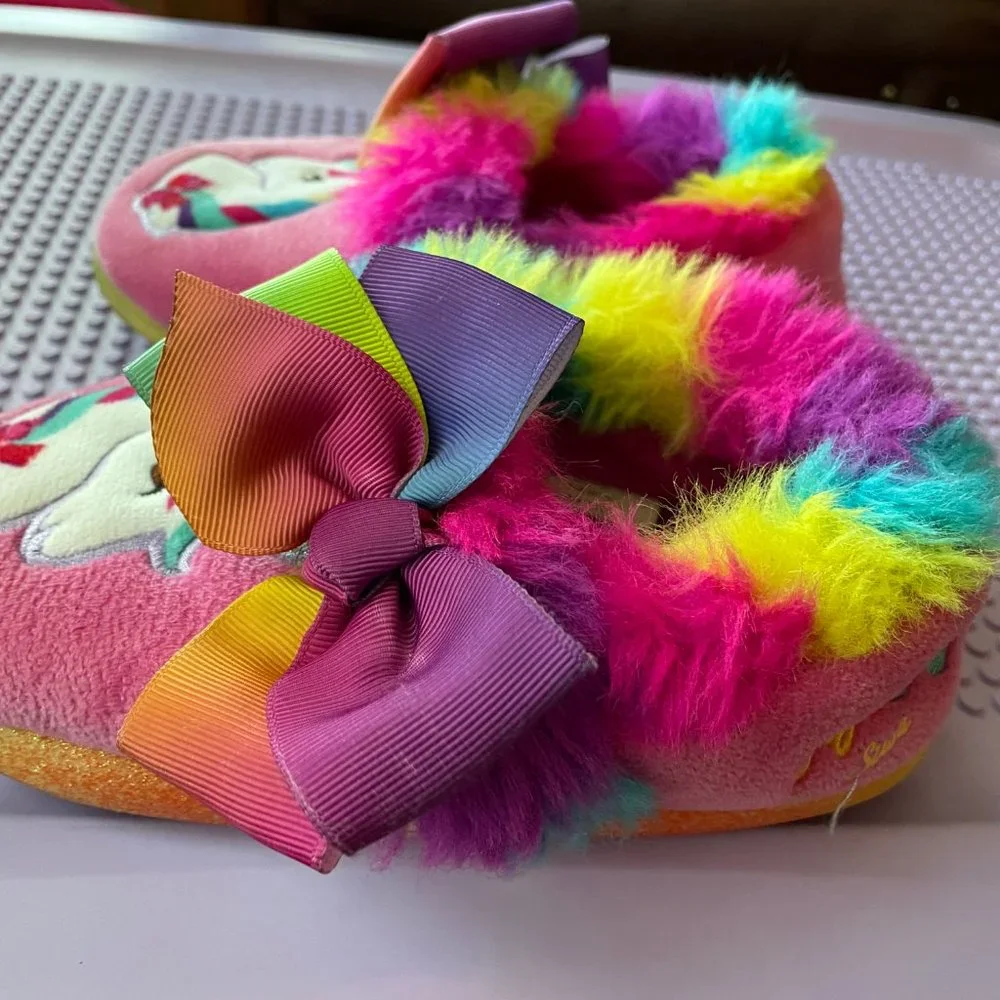 JoJo Siwa Unicorn Faux-Fur Slippers 11-12